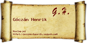 Góczán Henrik névjegykártya