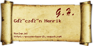 Góczán Henrik névjegykártya